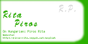 rita piros business card